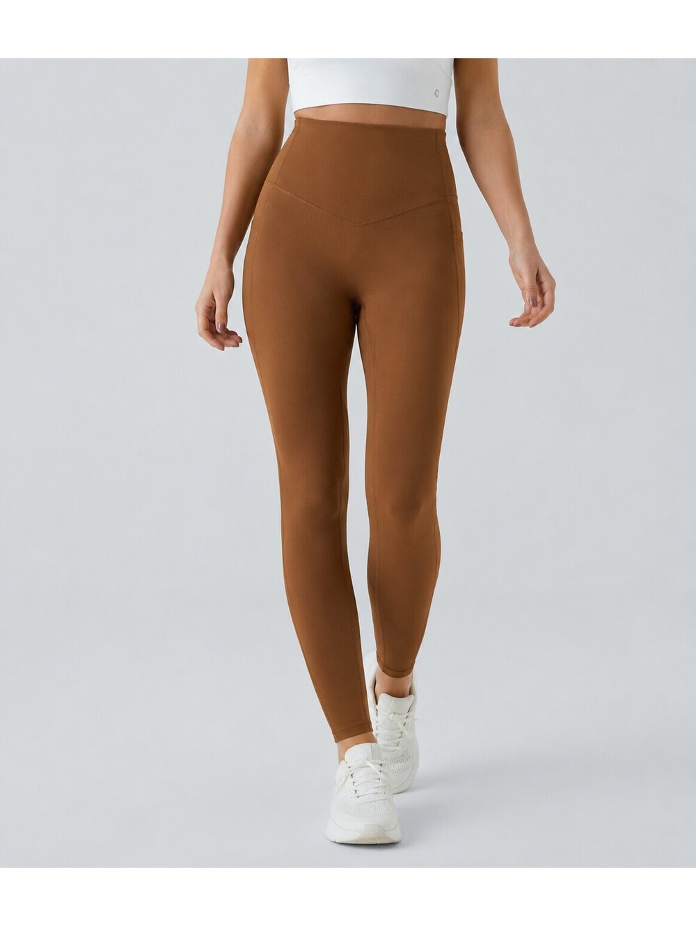 Halara UltraSculpt High Waisted Tummy Control Leggings Brown Size Large